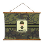 Green Camo Wall Hanging Tapestry - Wide (Personalized)