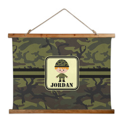 Green Camo Wall Hanging Tapestry - Wide (Personalized)