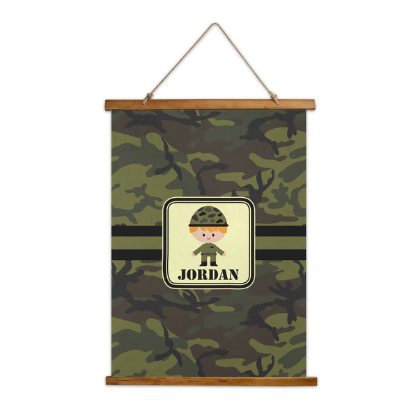 Custom Green Camo Wall Hanging Tapestry - Tall (Personalized)