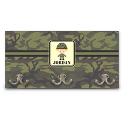 Green Camo Wall Mounted Coat Rack (Personalized)
