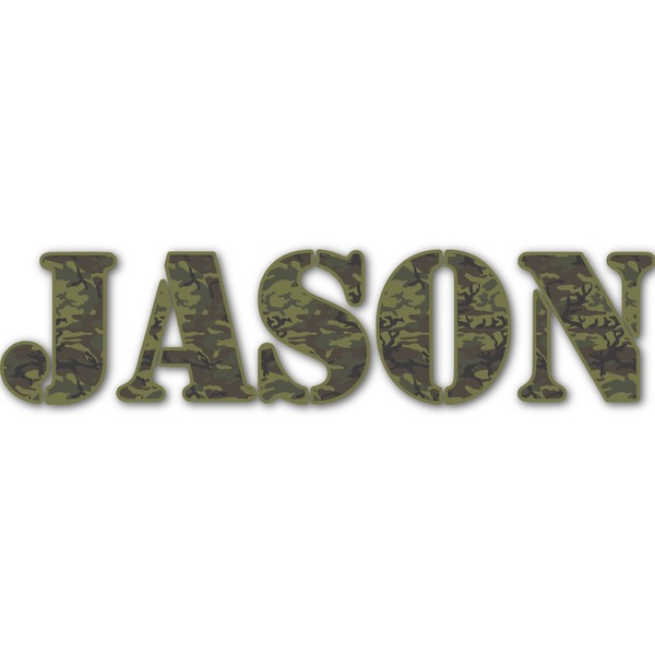 Custom Green Camo Name/Text Decal - Large (Personalized)