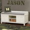 Green Camo Wall Name Decal Above Storage bench