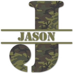 Green Camo Name & Initial Decal - Custom Sized (Personalized)