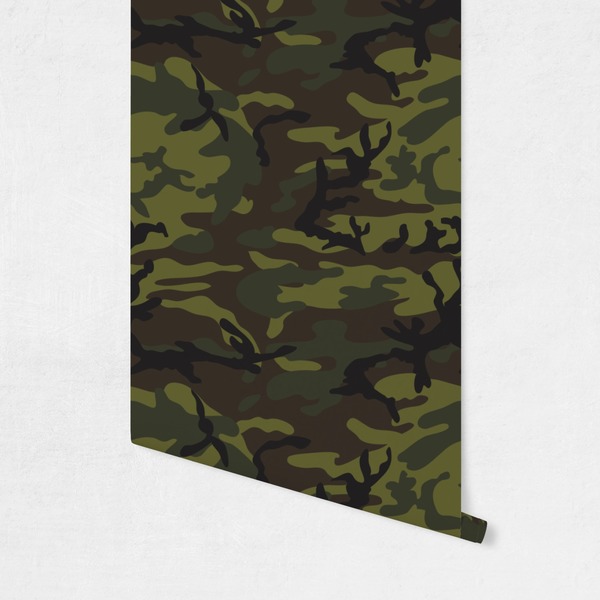 Green Camo Wallpaper on Wall
