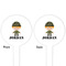 Green Camo White Plastic 4" Food Pick - Round - Double Sided - Front & Back