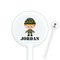 Green Camo 5.5" Round Plastic Stir Sticks - White - Single Sided (Personalized)