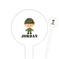 Green Camo Round Plastic Food Picks (Personalized)