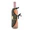 Green Camo Wine Bottle Apron - DETAIL WITH CLIP ON NECK