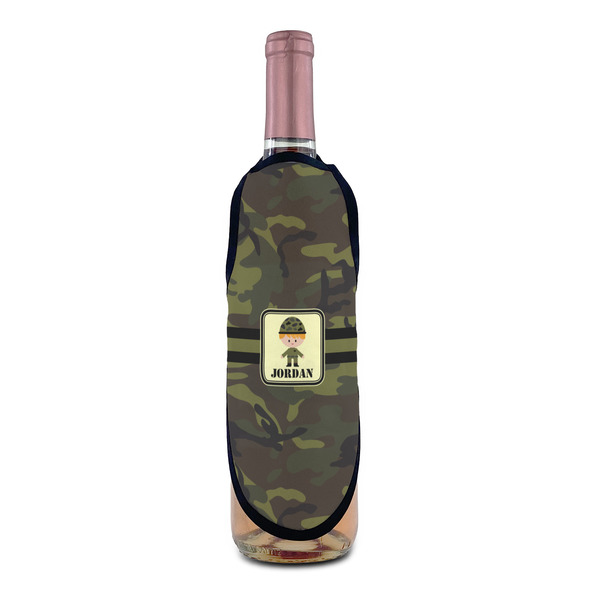 Green Camo Wine Bottle Apron - IN CONTEXT