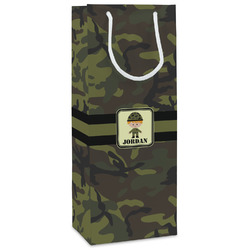 Green Camo Wine Gift Bags - Matte (Personalized)