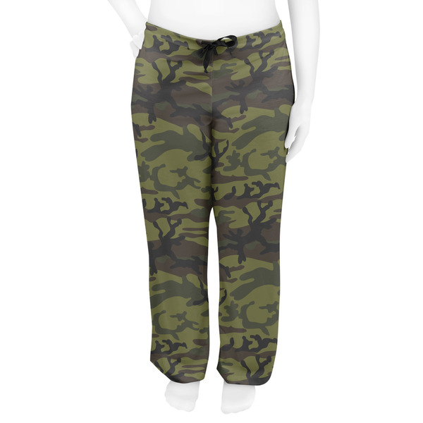 Green Camo Women's Pj on model - Front