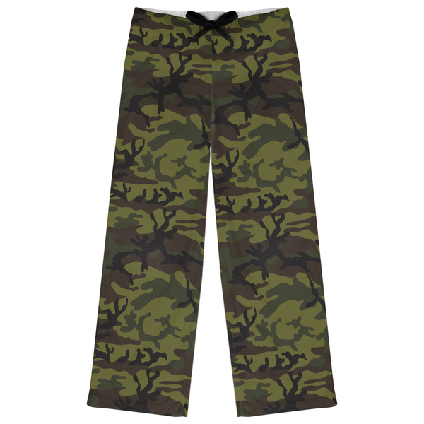 Custom Green Camo Womens Pajama Pants - L