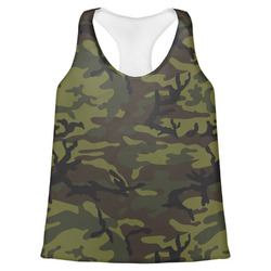 Green Camo Womens Racerback Tank Top