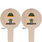 Green Camo Wooden 4" Food Pick - Round - Double Sided - Front & Back
