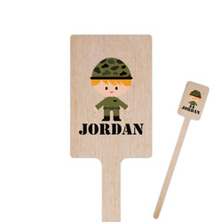 Green Camo 6.25" Rectangle Wooden Stir Sticks - Double Sided (Personalized)