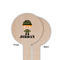 Green Camo Wooden 6" Food Pick - Round - Single Sided - Front & Back