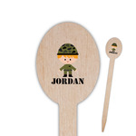 Green Camo Oval Wooden Food Picks (Personalized)