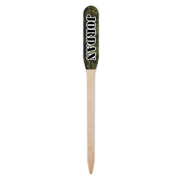 Green Camo Wooden Food Pick - Paddle - Single Pick