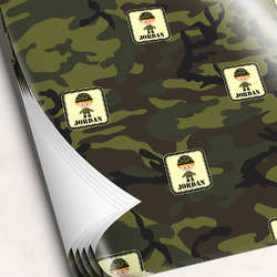 Green Camo Wrapping Paper Sheets - Single-Sided - 20" x 28" (Personalized)