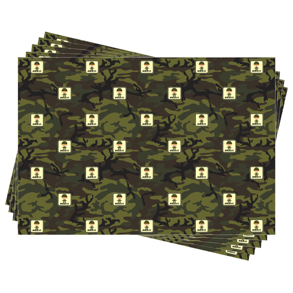 Green Camo Wrapping Paper - Front & Back - Sheets Approval