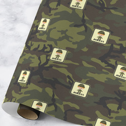 Green Camo Wrapping Paper Roll - Large - Matte (Personalized)
