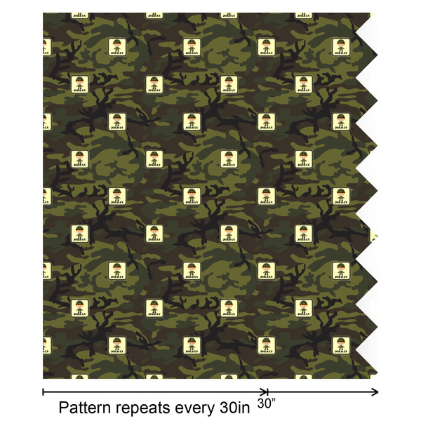 Green Camo Wrapping Paper Roll - Satin - Partial Roll
