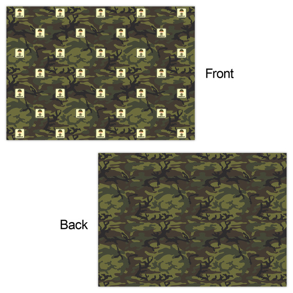 Green Camo Wrapping Paper Sheet - Double Sided - Front & Back