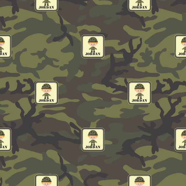 Green Camo Wrapping Paper Square