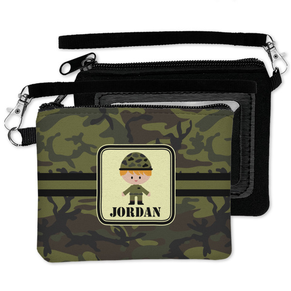 Green Camo Wristlet ID Cases - MAIN