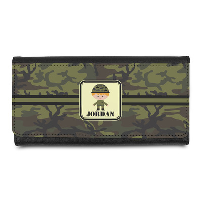 Green Camo Leatherette Ladies Wallet (Personalized)