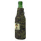 Green Camo Zipper Bottle Cooler - ANGLE (bottle)