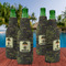 Green Camo Zipper Bottle Cooler - Set of 4 - LIFESTYLE