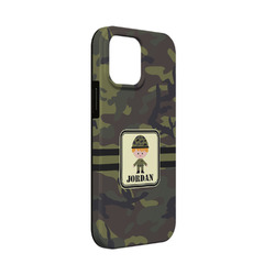 Green Camo iPhone Case - Rubber Lined - iPhone 13 Mini (Personalized)