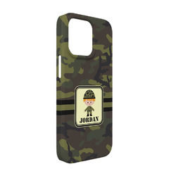 Green Camo iPhone Case - Plastic - iPhone 13 Pro (Personalized)