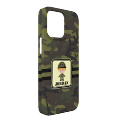 Green Camo iPhone Case - Plastic - iPhone 13 Pro Max (Personalized)