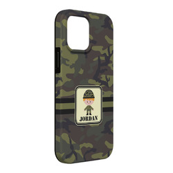 Green Camo iPhone Case - Rubber Lined - iPhone 13 Pro Max (Personalized)
