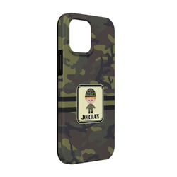 Green Camo iPhone Case - Rubber Lined - iPhone 13 (Personalized)