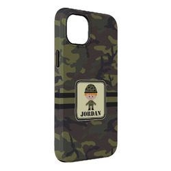 Green Camo iPhone Case - Rubber Lined - iPhone 14 Plus (Personalized)
