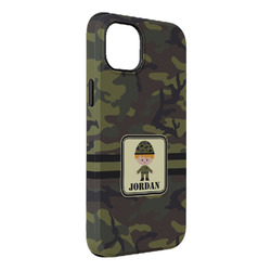 Green Camo iPhone Case - Rubber Lined - iPhone 14 Pro Max (Personalized)