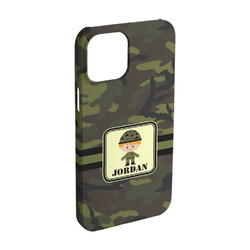 Green Camo iPhone Case - Plastic - iPhone 15 (Personalized)