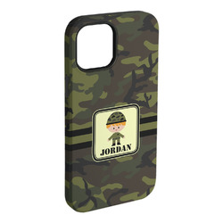 Green Camo iPhone Case - Rubber Lined - iPhone 15 Plus (Personalized)