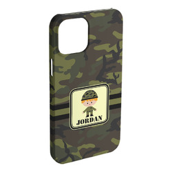 Green Camo iPhone Case - Plastic - iPhone 15 Pro Max (Personalized)