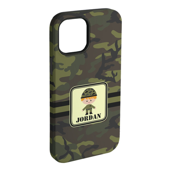 Custom Green Camo iPhone Case - Rubber Lined (Personalized)