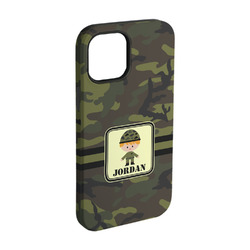Green Camo iPhone Case - Rubber Lined - iPhone 15 Pro (Personalized)