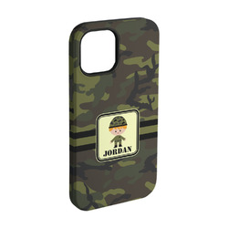 Green Camo iPhone Case - Rubber Lined - iPhone 15 (Personalized)