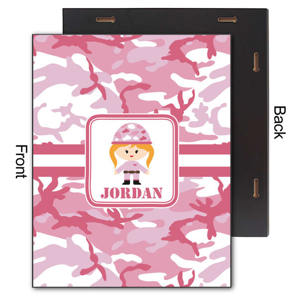 Pink Camo 11x14 Wood Print - Front & Back View