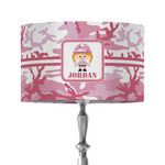 Pink Camo 12" Drum Lamp Shade - Fabric (Personalized)