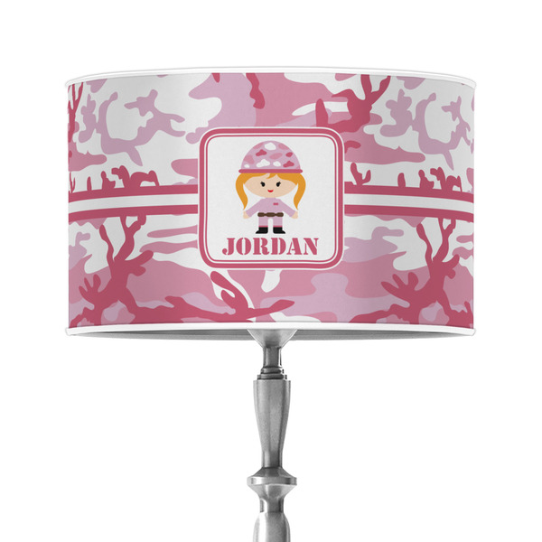 Custom Pink Camo 12" Drum Lamp Shade - Poly-film (Personalized)