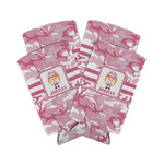 Pink Camo Can Cooler (tall 12 oz) - Set of 4 (Personalized)