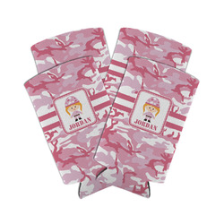 Pink Camo Can Cooler (tall 12 oz) - Set of 4 (Personalized)